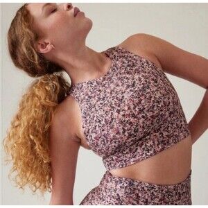 Athleta Sz 2X Pink Speckled Conscious Crop Printed D-DD Athletic Tank Top...